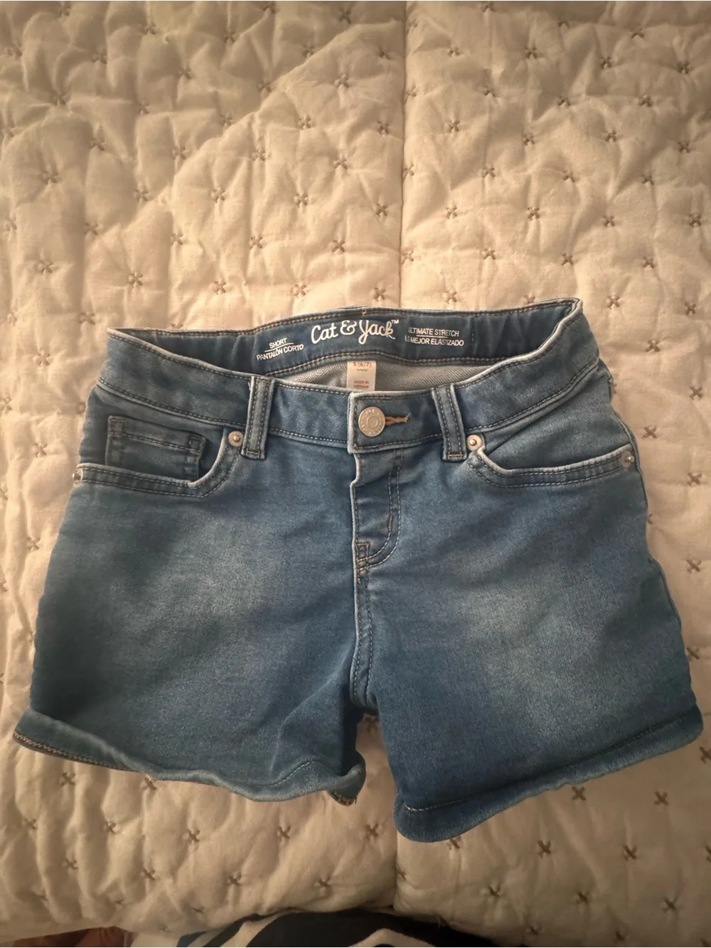 Cat & Jack Light Blue Stretch Denim Shorts